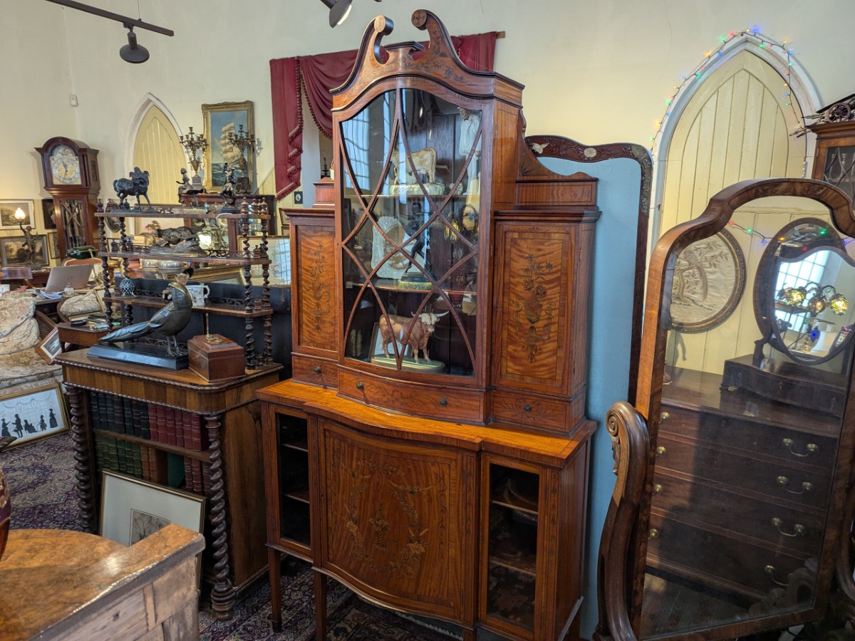 Late Victorian/ Edwardian Satinwood Display Cabinet